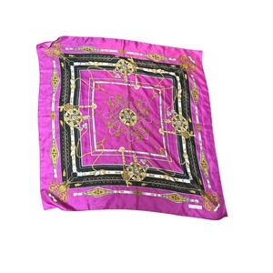 Isadora Scarf Pink Equestrian Print Square‎ Fashion Accessory